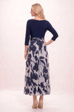 A-Line Ankle Length Stretch Satin Printed Chiffon Mother of the Bride Dress CM0444