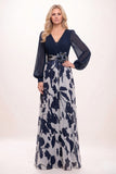 A-Line Maxi Printed Chiffon Mother of the Bride Dress CM0447