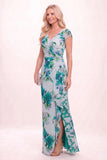 Sheath-Column Maxi Printed Chiffon Mother of the Bride Dress CM0449