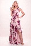 A-Line Maxi Printed Chiffon Mother of the Bride Dress CM0450