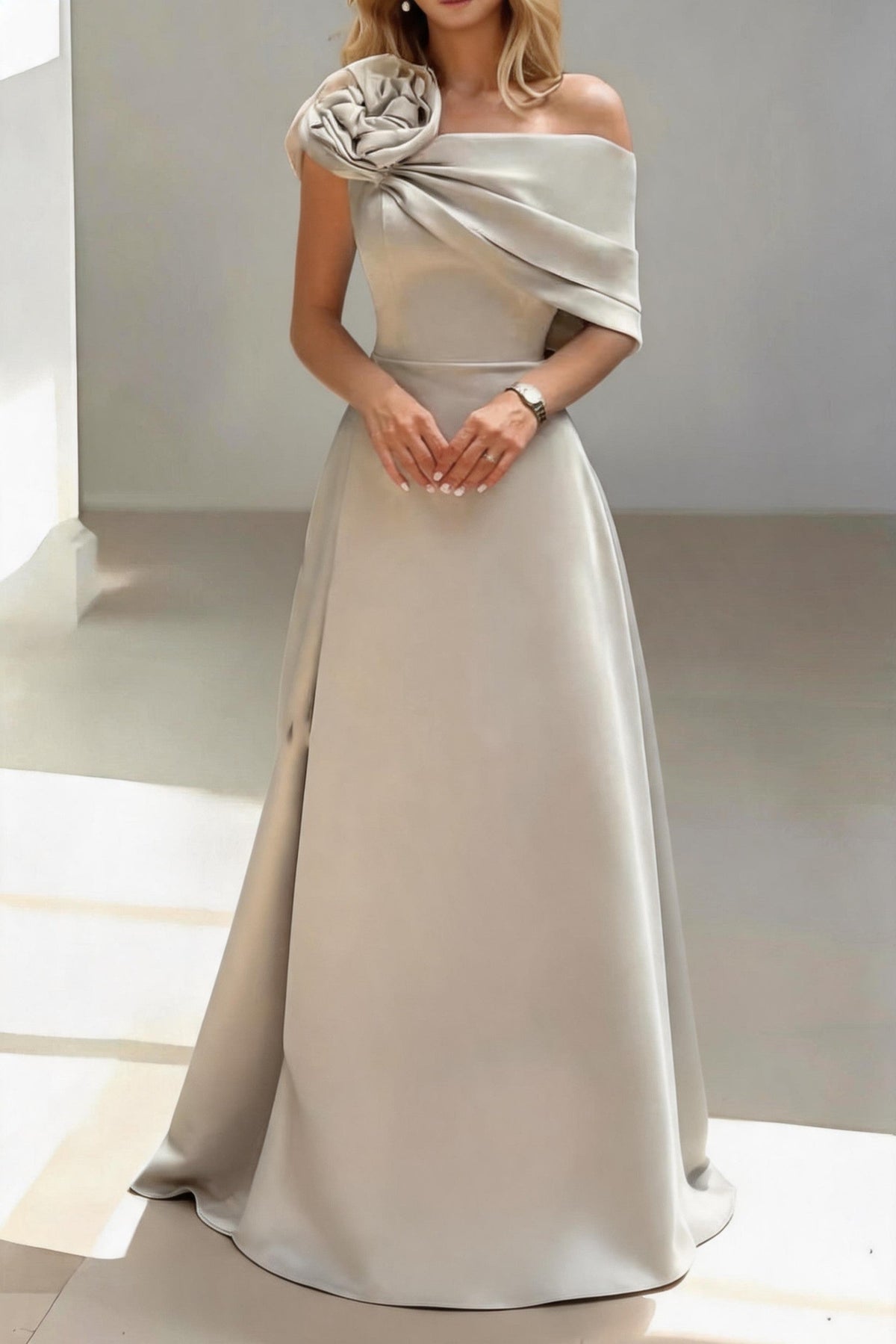 A-Line Floor Length Chiffon Mother of the Bride Dress CM0452