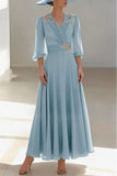A-Line Ankle Length Chiffon Mother of the Bride Dress CM0455