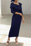 Sheath-Column Ankle Length Satin Mother of the Bride Dress CM0460