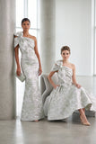 A-Line Tea Length Jacquard Mother of the Bride Dress CM0477