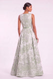A-Line Floor Length Jacquard Mother of the Bride Dress CM0479
