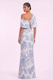 Sheath-Column Floor Length Jacquard Mother of the Bride Dress CM0485