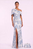 Sheath-Column Floor Length Jacquard Mother of the Bride Dress CM0485