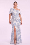 Sheath-Column Floor Length Jacquard Mother of the Bride Dress CM0485