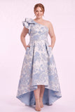 A-Line High-Low Jacquard Mother of the Bride Dress CM0486