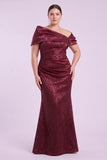 Sheath-Column Floor Length Jacquard Mother of the Bride Dress CM0487