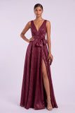 A-Line Floor Length Jacquard Mother of the Bride Dress CM0488