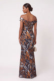 Sheath-Column Floor Length Jacquard Mother of the Bride Dress CM0490