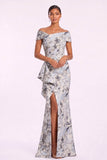 Sheath-Column Floor Length Jacquard Mother of the Bride Dress CM0494