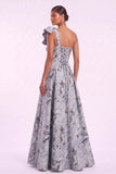 A-Line Floor Length Jacquard Mother of the Bride Dress CM0496