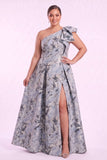 A-Line Floor Length Jacquard Mother of the Bride Dress CM0496