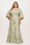 Sheath-Column Floor Length Jacquard Mother of the Bride Dress CM0501
