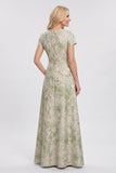 A-Line Floor Length Jacquard Mother of the Bride Dress CM0503