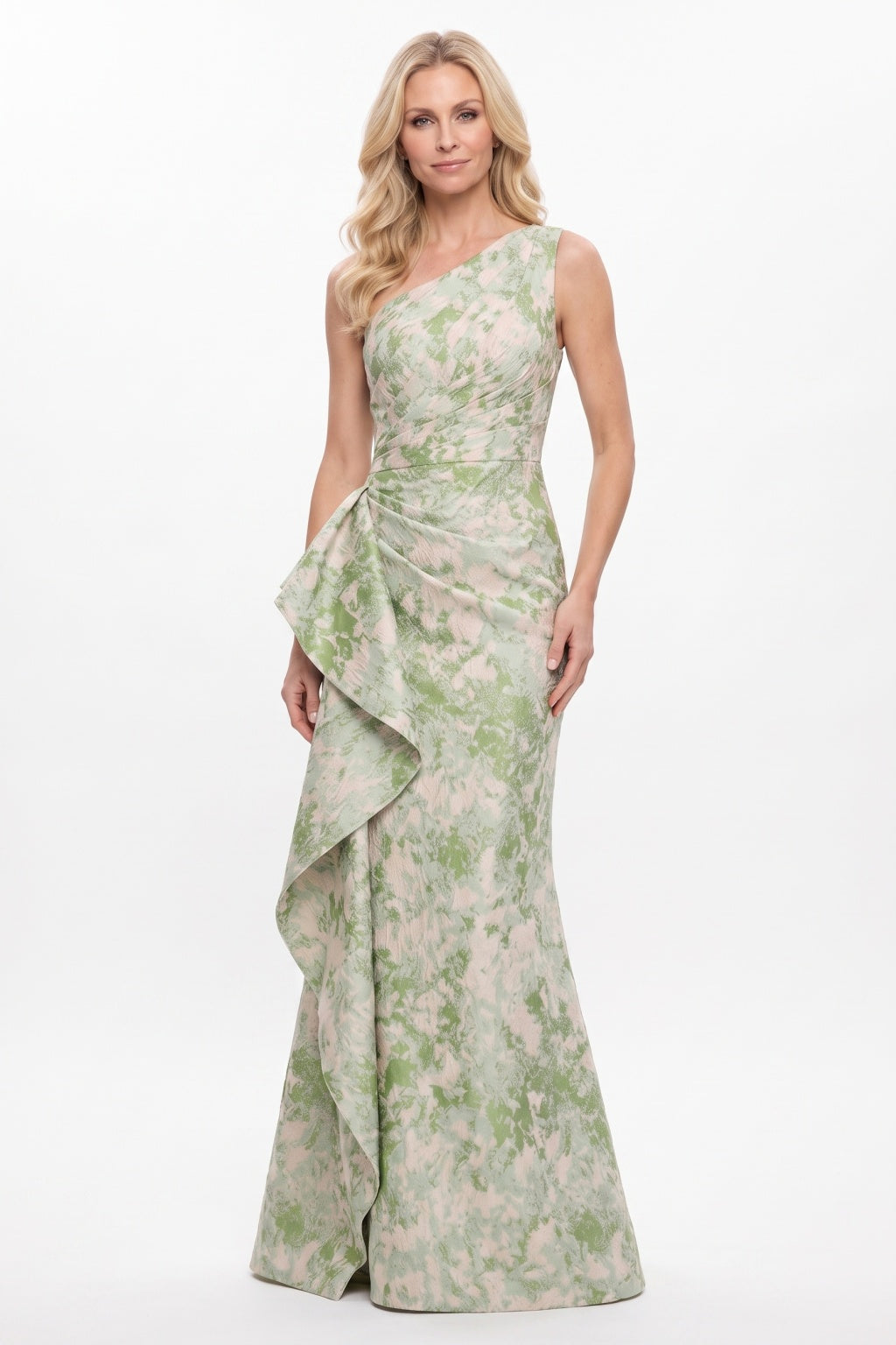 Trumpet-Mermaid Floor Length Jacquard Mother of the Bride Dress CM0504