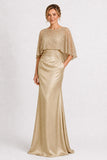 Trumpet-Mermaid Floor Length Stretch Satin Mother of the Bride Dress CM0506