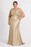 Trumpet-Mermaid Floor Length Stretch Satin Mother of the Bride Dress CM0506