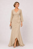 Trumpet-Mermaid Floor Length Chiffon Mother of the Bride Dress CM0507
