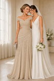 A-Line Floor Length Chiffon Mother of the Bride Dress CM0508