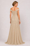 A-Line Floor Length Chiffon Mother of the Bride Dress CM0508