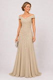 A-Line Floor Length Chiffon Mother of the Bride Dress CM0508