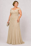 A-Line Floor Length Chiffon Mother of the Bride Dress CM0508