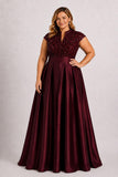 A-Line Floor Length Satin Mother of the Bride Dress CM0510
