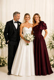 A-Line Floor Length Satin Mother of the Bride Dress CM0512