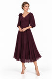A-Line Tea Length Chiffon Mother of the Bride Dress CM0520