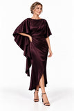 Sheath-Column High-Low Stretch Satin Mother of the Bride Dress CM0522