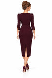 Sheath-Column Tea Length Elastic Cloth Mother of the Bride Dress CM0523