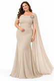 Trumpet-Mermaid Floor Length Chiffon Mother of the Bride Dress CM0530 - Champagne - COCOMELODY