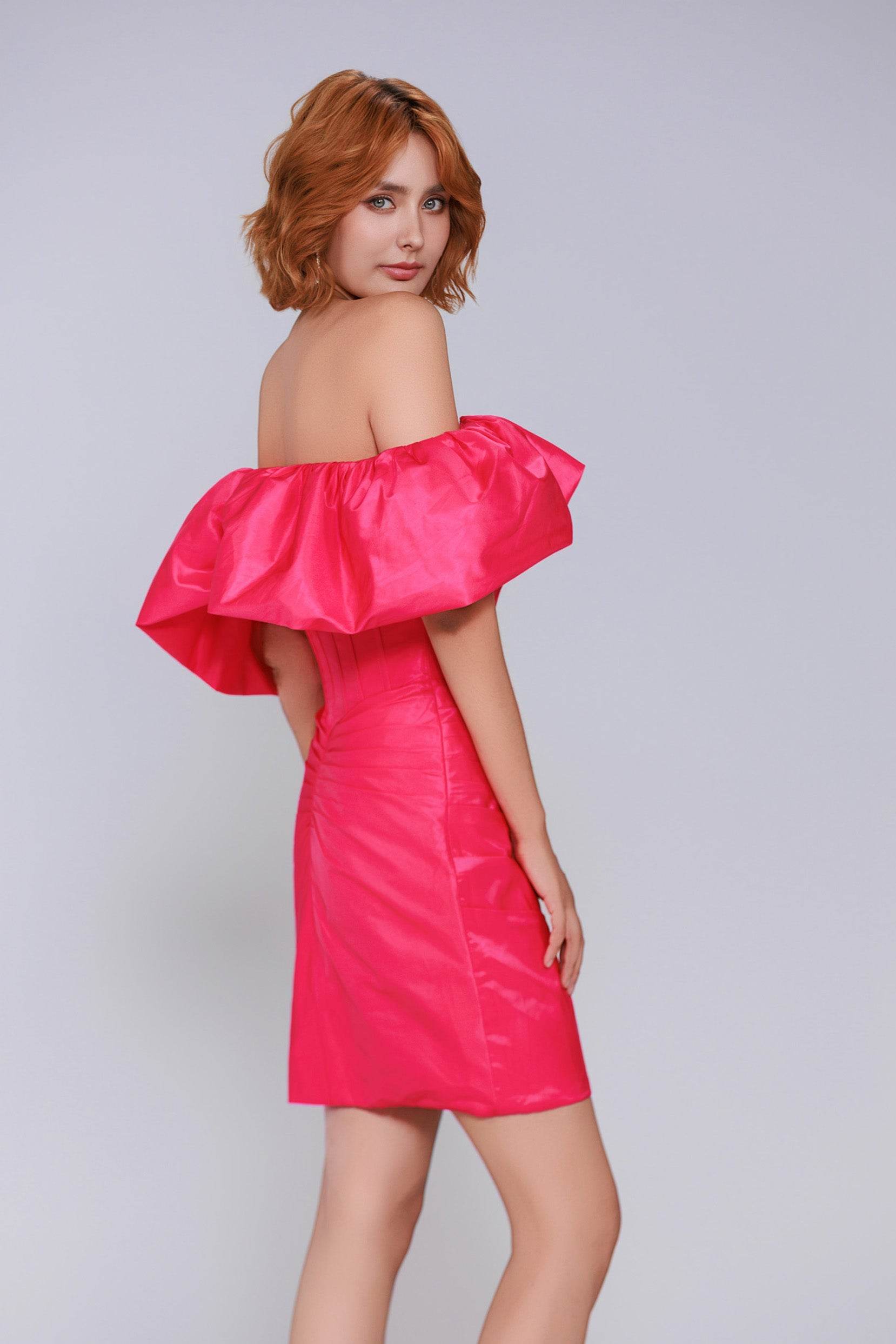Sheath-Column Mini Taffeta Homecoming Dress CS0948 - COCOMELODY