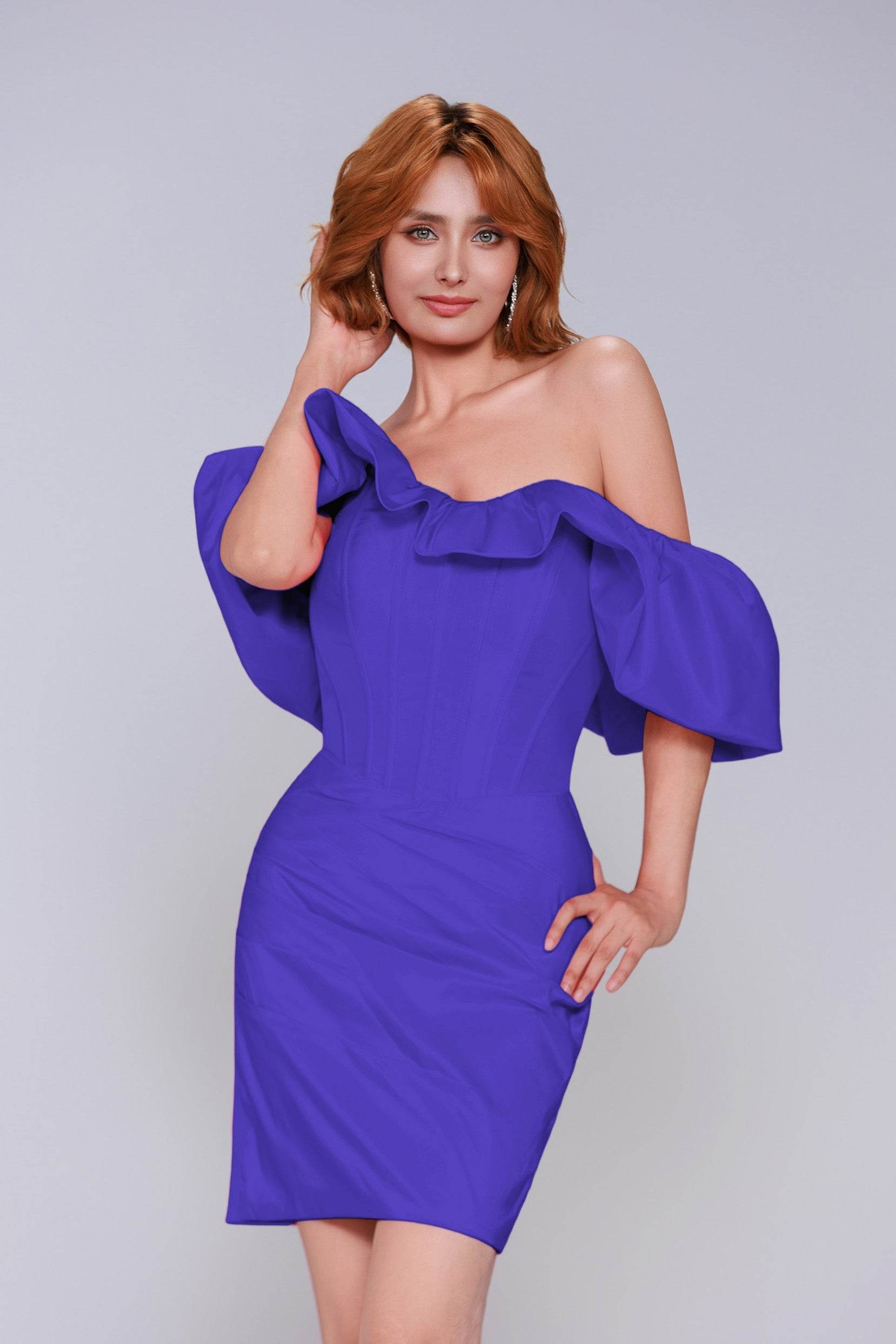 Sheath-Column Mini Taffeta Homecoming Dress CS0948 - COCOMELODY