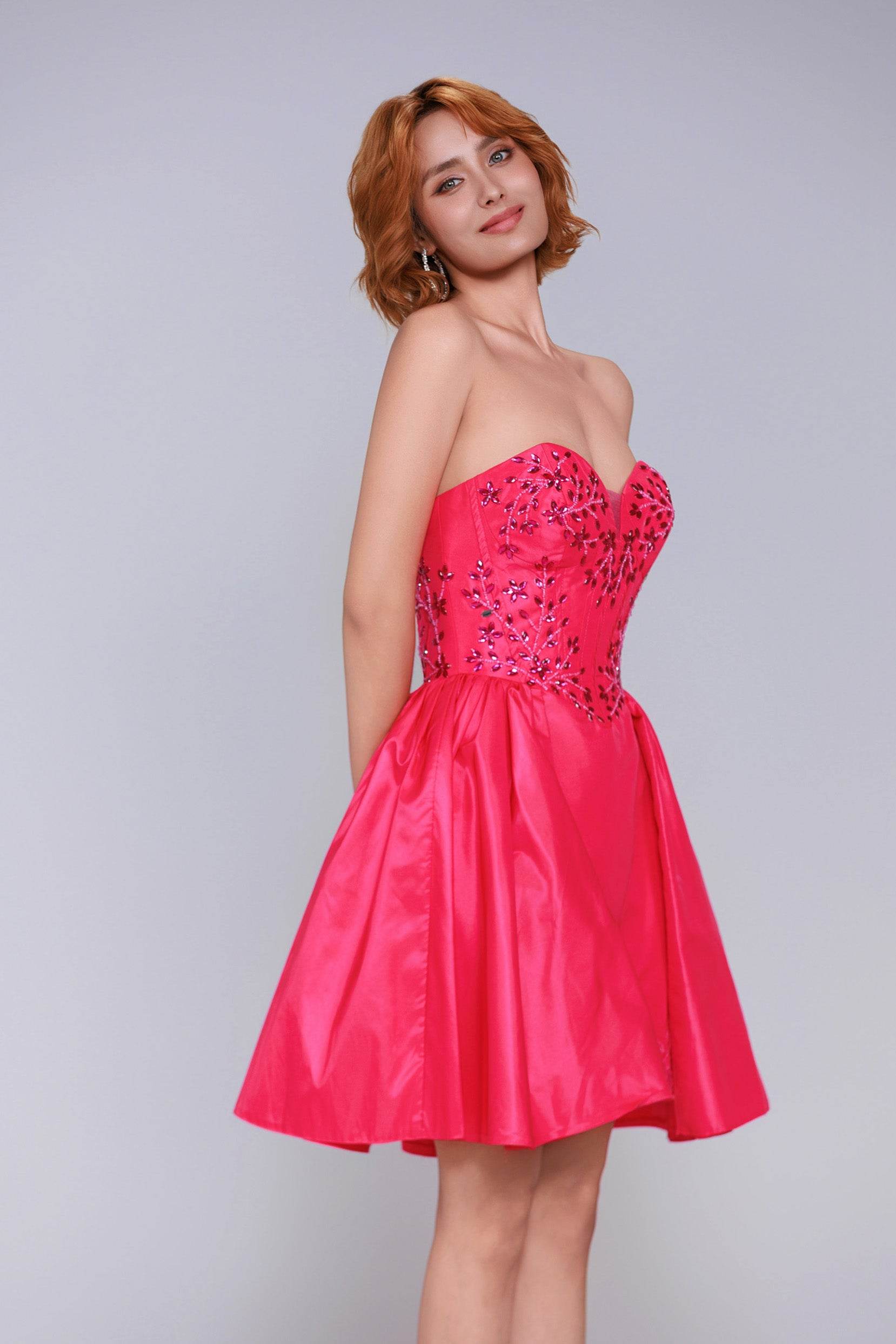 A-Line Mini Taffeta Homecoming Dress CS0949 - COCOMELODY