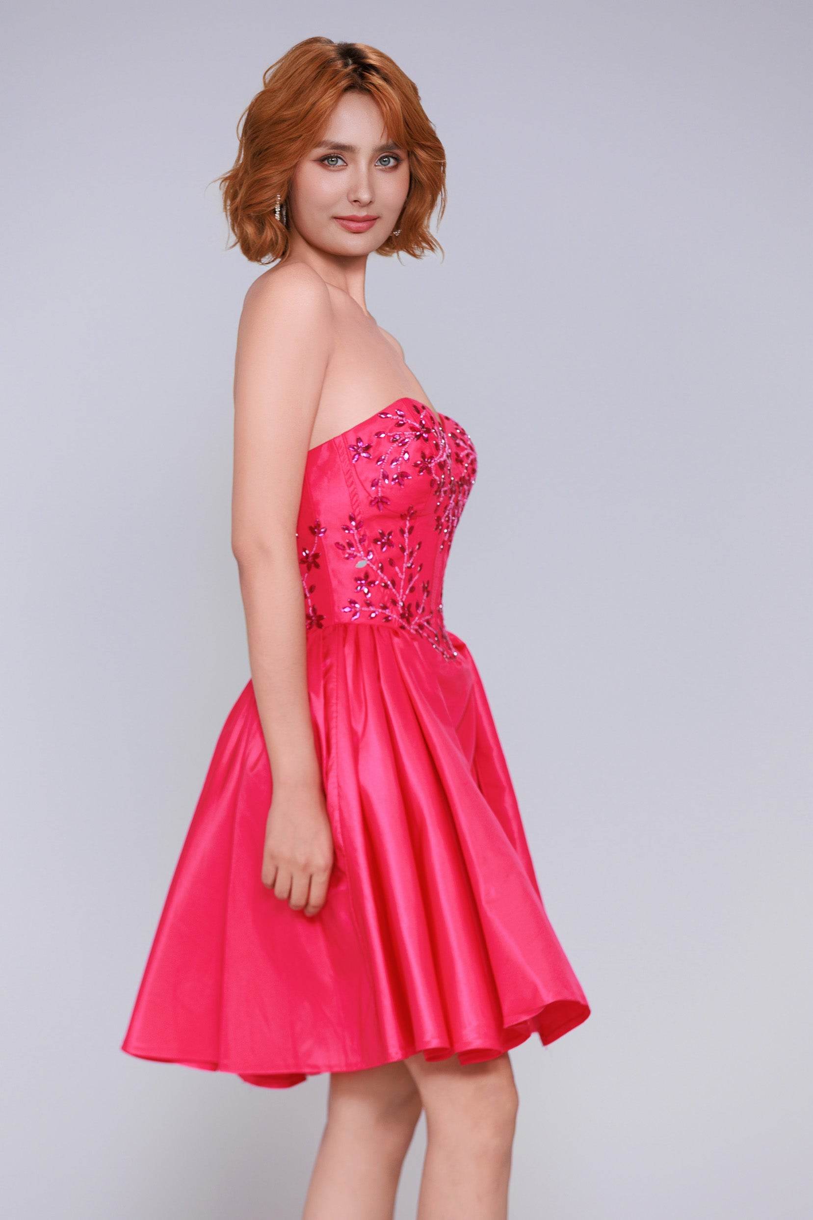 A-Line Mini Taffeta Homecoming Dress CS0949 - COCOMELODY