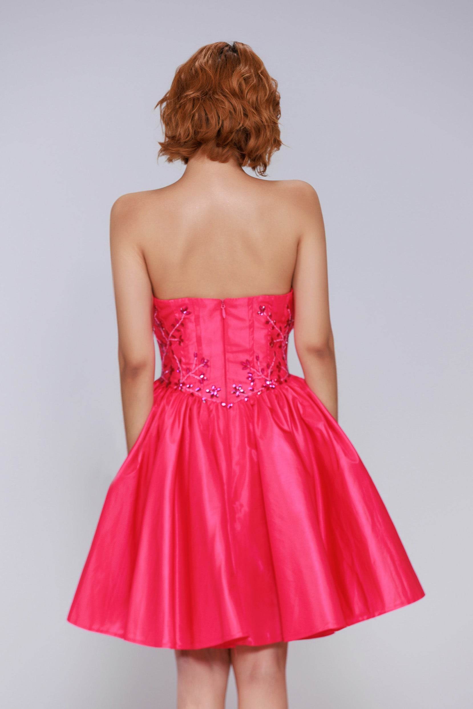A-Line Mini Taffeta Homecoming Dress CS0949 - COCOMELODY