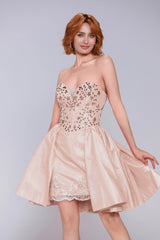 A-Line Mini Taffeta Homecoming Dress CS0949 - COCOMELODY