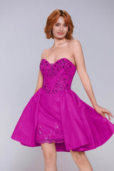 A-Line Mini Taffeta Homecoming Dress CS0949 - COCOMELODY