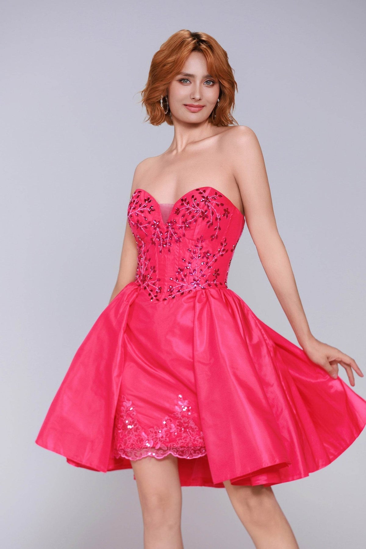 A-Line Mini Taffeta Homecoming Dress CS0949 - COCOMELODY
