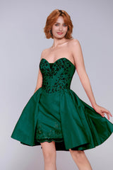 A-Line Mini Taffeta Homecoming Dress CS0949 - COCOMELODY