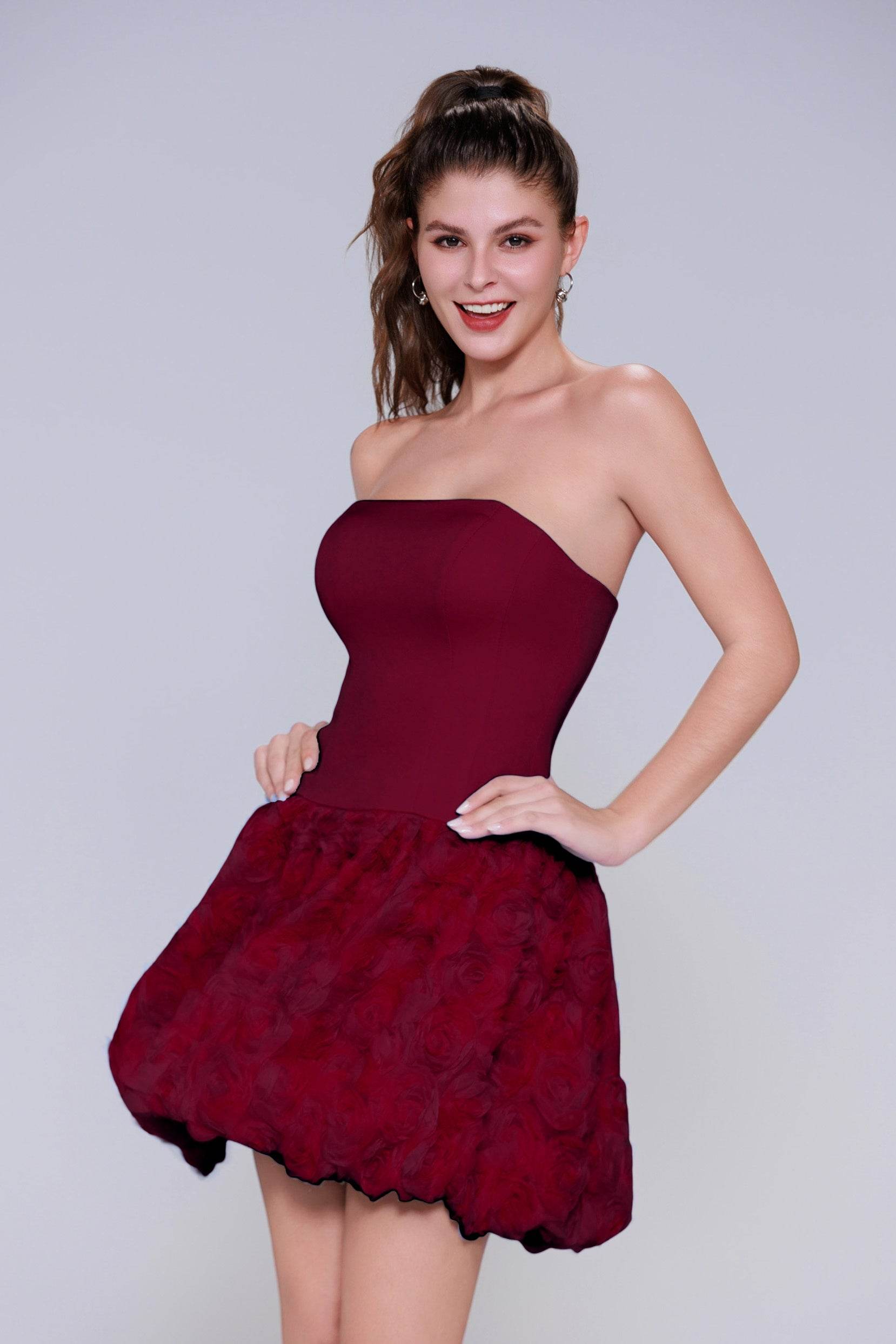 A-Line Mini Elastic Cloth Homecoming Dress CS0971 - COCOMELODY
