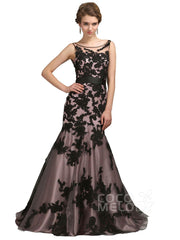 Trumpet Sweep Train Lace Mother of the Bride Dress COKT13001CR - COCOMELODY
