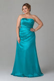 Sheath-Column Sweep Train Satin Bridesmaid Dress COZF15010