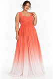 Sheath-Column Floor Length Chiffon Ombre Dress COZF17011