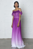 Sheath-Column Floor Length Chiffon Ombre Dress COZF17012 - COCOMELODY