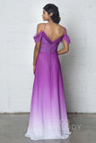 Sheath-Column Floor Length Chiffon Ombre Dress COZF17012 - COCOMELODY
